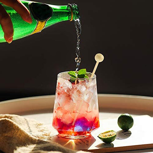 YG_Oline 100 Pcs Rock Candy Sticks with Ball Wood Swizzle Sticks Wood Cake Sticks Drink Stirrer Sticks for Hard Rock Candy(6 Inch)