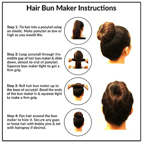 Styla Hair Magic Bun Maker (2 Small, 2 Large) Foam Sponge Bun Shaper Hair Accessories (Blonde)