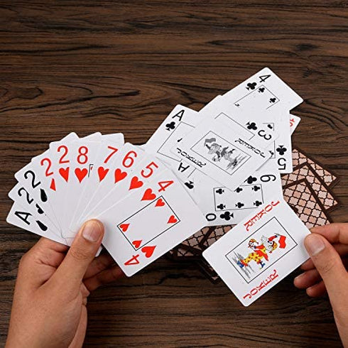 Teskyer Plastic Playing Cards, 100% Waterproof Playing Cards, Poker Cards, 2 Decks of Cards
