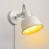 Modern Mini White Plug in Cord Reading Wall Lamp with Switch - Rotating Adjustable Spotlight Wall Sconces Fixture - Indoor Night Light for Bedroom Child Headboard Living Room Decoration(7W 3000K)