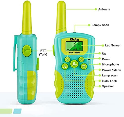 Toys for 3 4 5 6-12 Year Old Boys Girls,Obuby 3 Pack Walkie Talkies for Kids 3 KMs Long Range 2 Way Radio 22 Channels with Backlit LCD Flashlight Best Gifts for Girls Boys Outdoor Camping Game