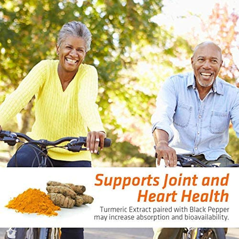 Turmeric Curcumin with Ginger & Glucosamine 2000mg with Black Pepper for Best Absorption, Joint Support, Made in USA, Natural Immune Support, Nature's Turmeric Supplement - 120 Veggie Caps