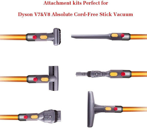 I clean 7packs Dyson v7 attachments, Compatible with Dyson V8, V8 Absolute,V7,V6,DC59,DC44,DC35,DC24,DC16,DC62,DC39,V10, V10 Absolute, V11Animal Cord-Free Vacuum Parts