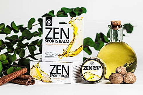 ZEN Sports Balm with Narayani Oil- Relieves Joint & Muscle Pain, Cramps, Backaches and Other Workout & Exercise Injuries, Fast-Acting, Anti-Inflammatory (0.7 oz)