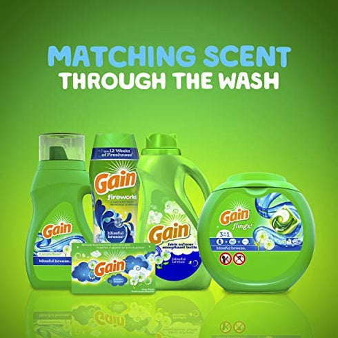 Gain Fabric Softener Dryer Sheets, Blissful Breeze, 120 Count