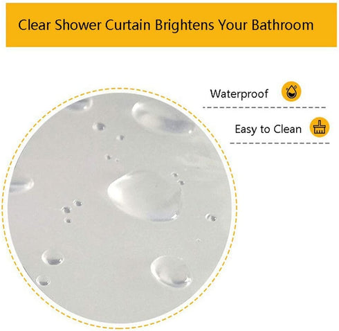 AooHome Clear Shower Curtain Liner, 8 Gauge Eva Extra Long Shower Curtain with Hooks, Bottom Magnets, Waterproof, Heavy Weight, Rust Proof Grommets, 72x78 Inches