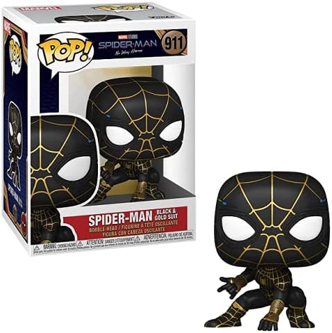 Funko POP Marvel: Spider-Man: No Way Home - Spider-Man in Black and Gold Suit, 3.75 inches, (56827)