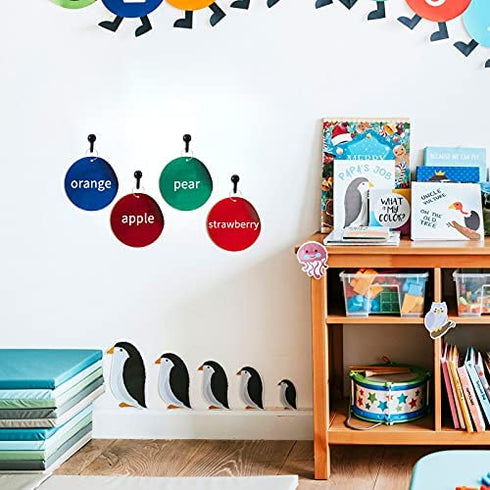 50 Pieces Push Pin Hooks Plastic Heads Pin Tacks Wall Thumb Tacks Hanging Nails Decorative Push Pins Hooks for Cork Bulletin Board Map Photos Calendar, Home Office School Supplies (Black)
