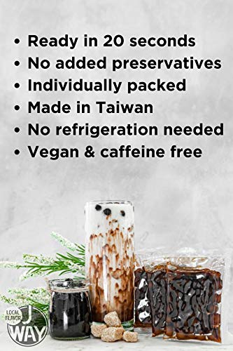 J WAY BOBA NOW Authentic Instant Tapioca Boba Pearls for Milk Tea, Smoothies and Desserts, Brown Sugar Flavor ( Ready in Just 20 Seconds ) - 5 Servings
