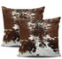LEKAIHUAI Home Decoration Throw Pillow Cases Covers Tri Color Brown Cowhide Pillowcases Square Two Sides Print 22x22 Inches Set of 2