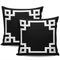 LEKAIHUAI Home Decoration Throw Pillow Covers Greek Key Border Black and White Pillowcases Square Two Sides Print 22x22 Inches Set of 2