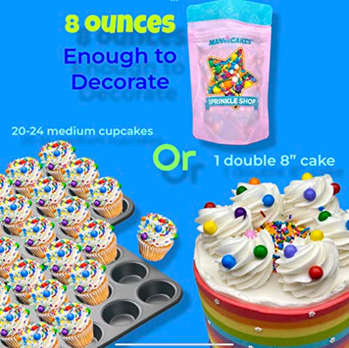 Christmas Cheer Sprinkles | Snowflake Sprinkles | Christmas Sprinkles | Red & Green Sprinkles | Cookie Sprinkles | Manvscakes | 8oz (8 ounce bag)