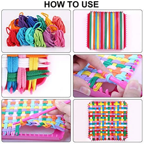 Loom Potholder Loops, BENBO 192 Pieces Multicolor Weaving Craft Loops 7 Inches Potholder Loops with 1 Piece Crochet Hook for DIY Crafts Supplies