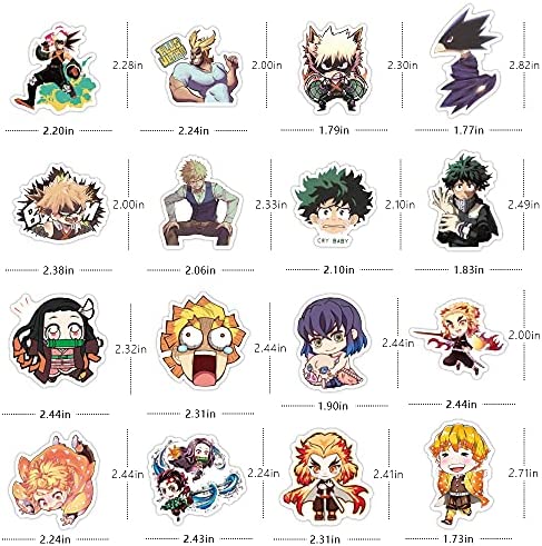 200Pcs Mixed Anime Stickers, Anime Cartoon Stickers for Laptop, Notebook Computer,Water Bottle,Luggage. Gifts for Kids, Men, Women,Teens, Adults