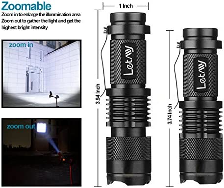 LETMY Tactical Flashlight, Super Bright LED Mini Flashlights with Belt Clip, Zoomable, 3 Modes, Waterproof - Best EDC Flashlight for Gift, Hiking, Camping, Hurricane & Power Outage (2 Pack)