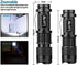 LETMY Tactical Flashlight, Super Bright LED Mini Flashlights with Belt Clip, Zoomable, 3 Modes, Waterproof - Best EDC Flashlight for Gift, Hiking, Camping, Hurricane & Power Outage (2 Pack)
