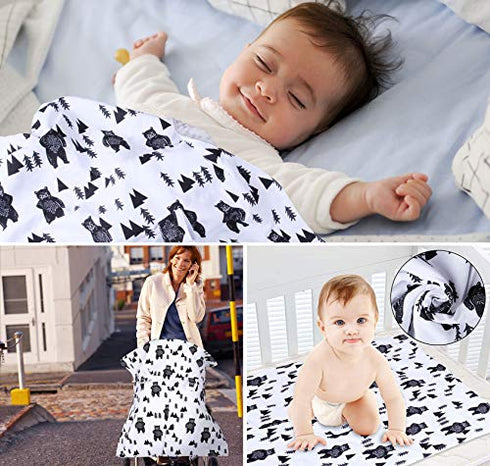 Car Seat Covers for Babies, Breathable Infant Car Seat Cover Baby Car Seat Cover Carseat Canopy with Peekaboo Opening, Newborn Universal Fit Car Seat Cover Baby Essentials for 4 Seasons
