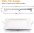 SAYHON 11 inch Ultra-Thin Square Recessed Lighting with Junction Box,24W 6000K Daylight,Non-Dimmable Low Profile Ceiling Light Kit Downlight for Office/Commercial Lighting/Kitchen/Hallway/Home