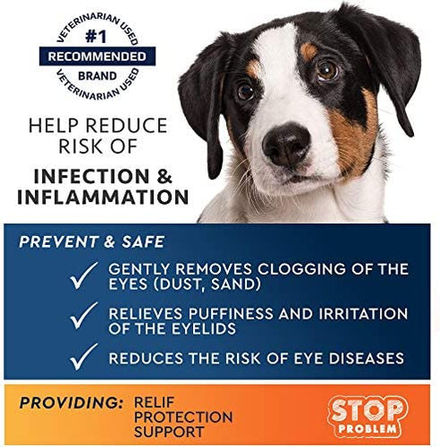 All Pets Eye Wash Drops for Relieve Pink Eye, Allergies Symptoms, Infections & Runny, Dry Eyes - Pain-Free Treatment Helps Prevent Abrasions, Irritations & Conjunctivitis