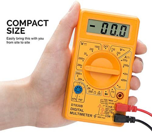 HILTEX 40508 Digital Multimeter Diode & Transistor Tester AC DC Volt Test Voltmeter, Automotive Multimeter Meter Tester, Measure Voltage Test, Car Battery Tester, Analog Multimeter Kit, Volt Meter