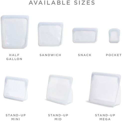 Stasher Platinum Silicone Food Grade Reusable Storage Bag, Clear (Snack) | Reduce Single-Use Plastic | Cook, Store, Sous Vide, or Freeze | Leakproof, Dishwasher-Safe, Eco-friendly | 12 Oz