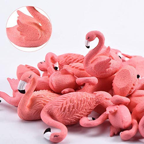 25 Pieces Flamingo Cake Decorations Mini Flamingo Miniature Figurines DIY Handmade Decor Ornaments for Flamingo Party Bridal Wedding Car Accessories