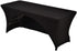 Spandex Table Cover 5 ft. Fitted Polyester Tablecloth Stretch Table Cover Table Topper Open Back - Black