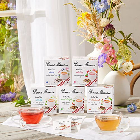 Bonne Maman Organic Herbal Tea Dream: Verbena, Damask Rose & Lavender Blend, 16 Tea Bags (Pack of 2, 32 Tea Bags Total)