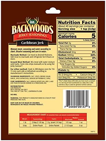 LEM Products 9147 Backwoods Caribbean Jerk Jerky Seasoning (5 Lb)