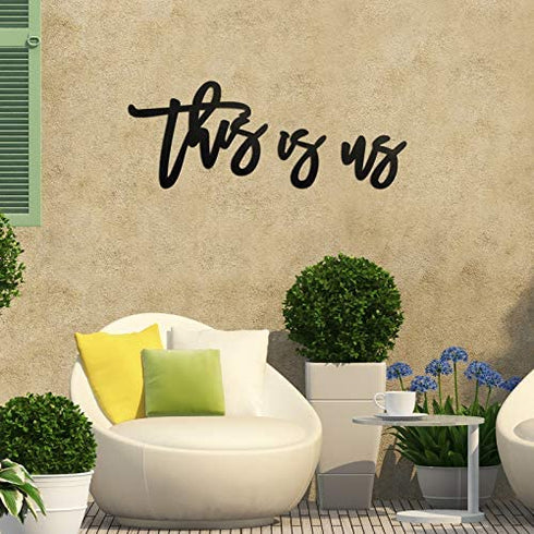 Zonon 3 Pieces This Is Us Sign, Wooden This Is Us Wall Decor, Rustic Wood Cutout Farmhouse Decor for Bedroom, Living Room, Wall, Home Decor (Black)