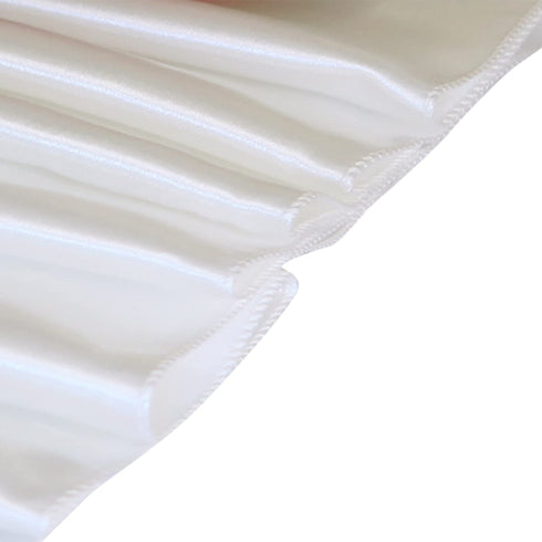 WELMATCH Ivory Satin Chair Sashes Ties 50 pcs Wedding Banquet Party Event Decoration Chair Bows (Ivory, 50)