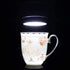 AWHOME Tea Cup and Lid and Spoon Set Royal Fine Bone China Coffee Mug 330ml Light Blue TeaCups