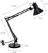 Bostitch Office VLF100D Swing Arm Desk Lamp, Metal, 36" Reach with Multi-Joint Adjustment, Includes Replaceable LED Bulb (VLF), Black