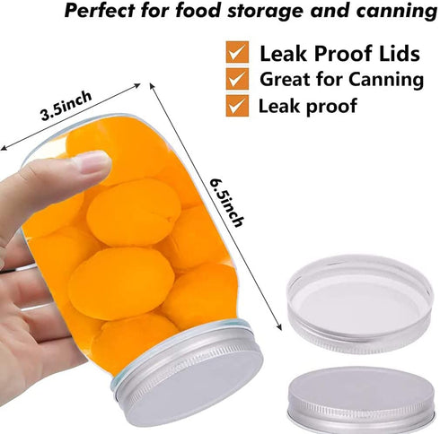 TGJOR 32 OZ Wide Mouth Mason Jars, Glass Jars with Silver Metal Airtight Lids, Perfect for Meal Prep, Food Storage, Canning, Drinking, Preserving, Favors, Decorating Jars (4 pack)