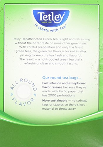 Tetley Green Tea, Decaffeinated ? 72 bags, 4.57 oz box