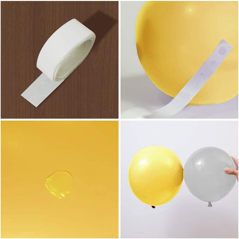 Metallic Gold Yellow Balloon Garland Kit 137pcs, Metallic Silver and Black Balloons set Perfect Decoration for Wedding Graduation Anniversary Party Baby Shower Backgroud Decorations
