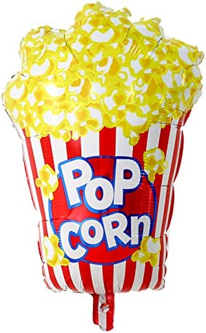 26 x 17 inch Popcorn Party Balloons Movie Popcorn Balloon Foil Party Balloon mylar balloon Movie Night Themed Party Decoration Balloons,10 pcs