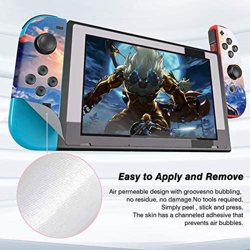 DLseego Switch Skin Sticker Pretty Pattern Full Wrap Skin Protective Film Sticker Compatible with Nintendo Switch- Zelda Breath of The Wild