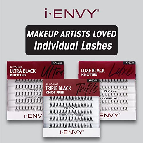 i-Envy Kiss Premium Knot Free 70 Individual Lashes (Triple Black)