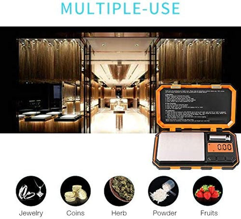 Fuzion Digital Pocket Scale, 200g x 0.01g Jewelry Gram Scale, 6 Units Conversion Mini Scale with LCD Display, Tare Function for Food, Jewelry, Medicine, Coffee ( Battery Included )