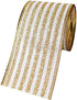 2-1/2" Wide 5 Yard Stripe Wired Edge Ribbon Christmas Ribbon for Gifts Wrapping Wreath Tree Ornaments (63MM-Glitter Gold)