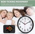 Hippih Clock Black Wall Clock Silent Non Ticking Quality Quartz - 10 Inch Round Easy to Read for Home Office & School Decor Clock
