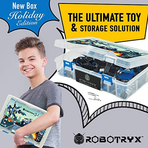 JITTERYGIT Robot Building Toy Gift for Boys, Perfect STEM Gift for Builders Ages 6, 7, 8, 9, and 10 Year Olds, Blue SnabGlider (246 Pcs) Robotryx