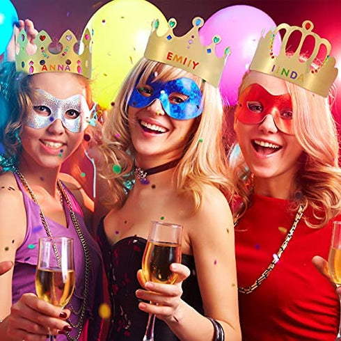 Paper Princess Prince Crowns for Kids Birthday Party Hats Gold for Boys Girls DIY Crown Supplies