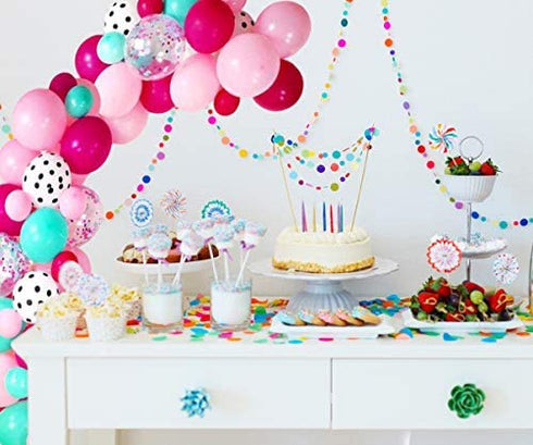128 Pieces Surprise Party Balloons Garland Arch Kit Decorations Supplies - 12" 5" Rose Red Pink Blue White Polka Dots Latex Balloon Confetti Balloons for Kids Baby Shower Girls Boys LOL Birthday Party