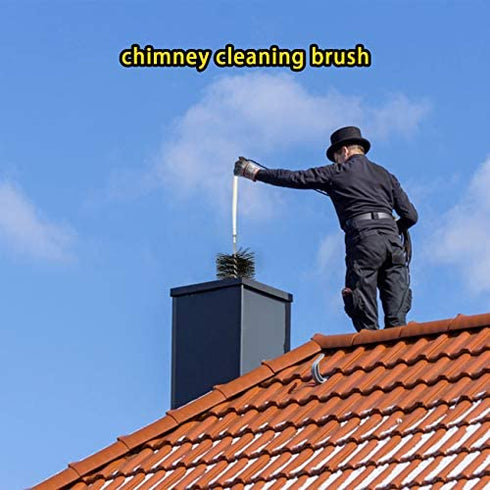 Stanbroil 6 Inch Round Chimney Cleaning Brush with 1/4" NPT Fitting for Insulated Chimneys, Stainless Steel or Metal Stove Pipes- Works with Most Chimney Rod Sets