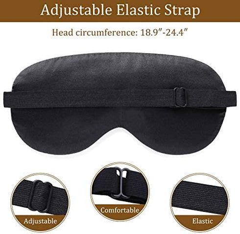 Coucoland Funny Silk Satin Sleeping Eye Mask Eye Cover for Sleep Adjustable Head Straps with Two Ear Plugs (Gold)