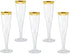 30 pc Gold Rimmed Clear Classicware Glass Like Champagne Toasting Flutes