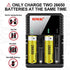 18650 Battery Charger Universal Smart 18650 Charger with LED Indicator for 3.7V Lithium ion Battery 18650 21700 26650 18500 16650 14500 Rechargeable Batteries (4 Bay)