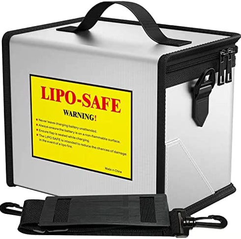 COLCASE Upgraded Fireproof Explosionproof Lipo Safe Bag for Lipo Battery Storage and Charging , Large Space Highly Sturdy Double Zipper Lipo Battery Guard (8.46x5.70x6.5 in)